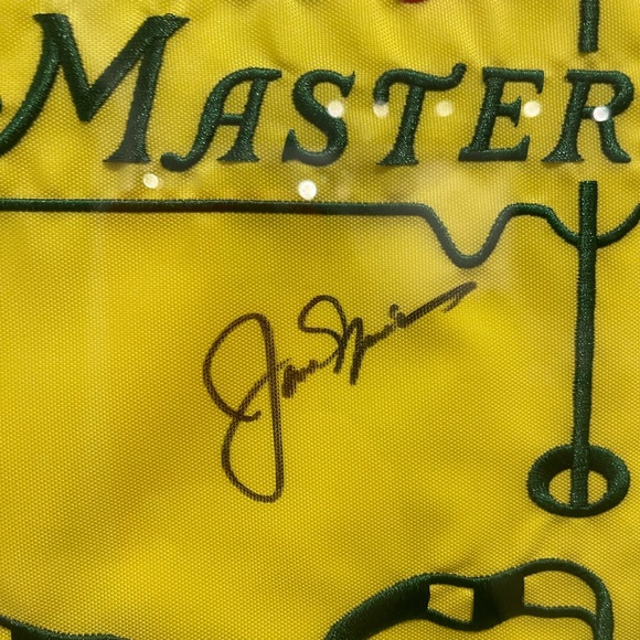 COPY - Arnold Palmer and Jack Nicklaus framed autographed Masters flags and pho… - Picture 6 of 8